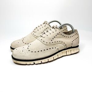 Cole Haan Men's Suede Wingtip Oxfords Beige 7M